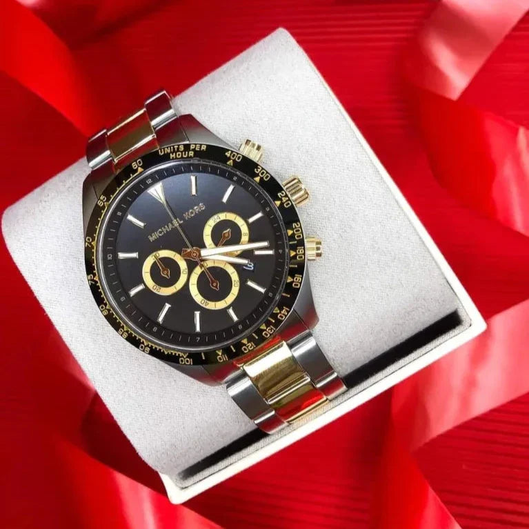 Michael Kors Layton Chronograph Black Dial Two Tone Steel Strap Watch For Men - MK8913 Buy Now By Michael Kors