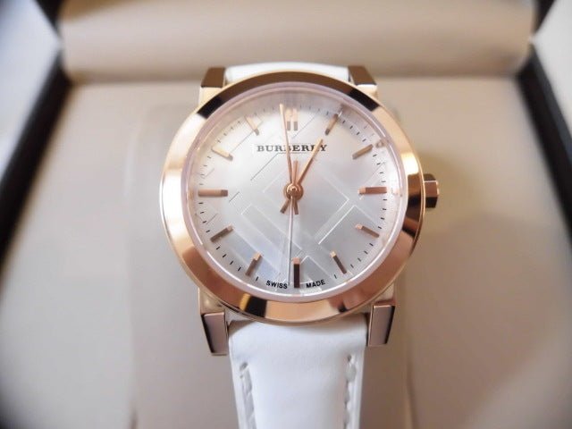 Burberry The City White Dial White Leather Strap Watch for Women - BU9209 Buy Now By Burberry