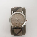 Burberry The City Smoke Dial Checked Brown Leather Strap Watch for Men - BU9358 Buy Now By Burberry