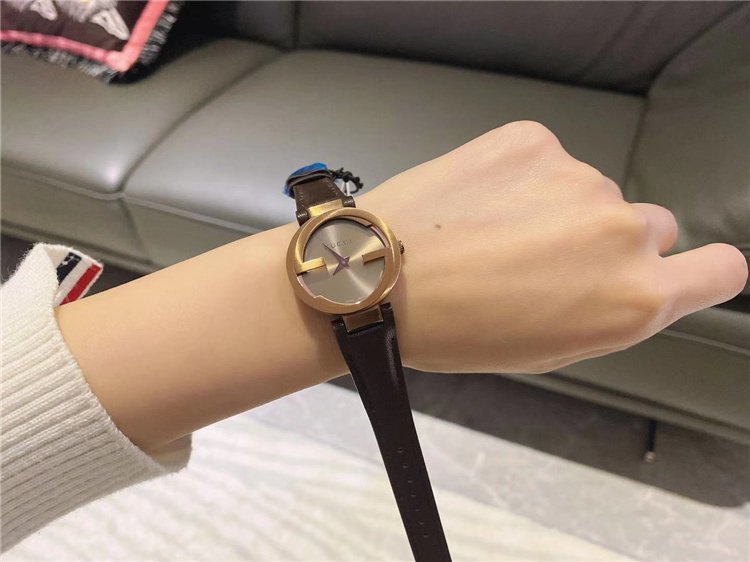 Gucci Interlocking Iconic Brown Dial Brown Leather Strap Watch For Women - YA133207 Buy Now By Gucci