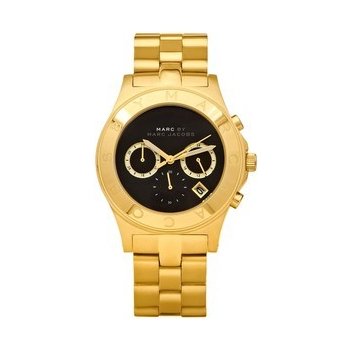 Marc Jacobs Blade Chronograph Black Dial Gold Steel Strap Watch for Women - MBM3309 Buy Now By Marc Jacobs