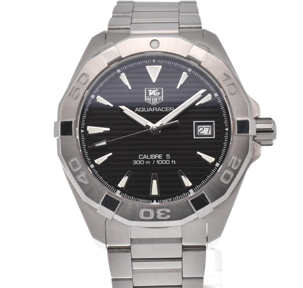 Tag Heuer Aquaracer Automatic Black Dial Silver Steel Strap Watch for Men - WAY2110.BA0928 Buy Now By Tag Heuer