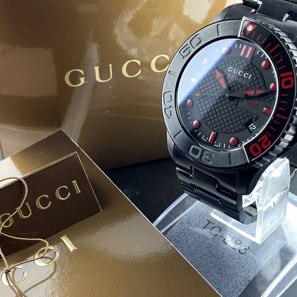 Gucci G Timeless Sport Black Dial Black Steel Strap Watch For Men - YA126230 Buy Now By Gucci