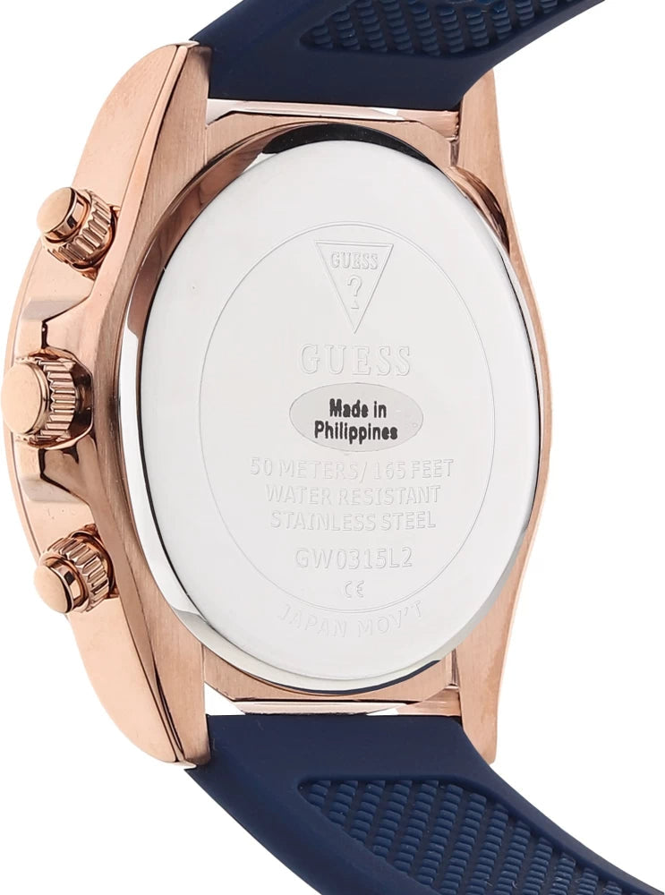 Guess Eclipse White Dial Blue Rubber Strap Watch for Women - GW0315L2 Buy Now By Guess