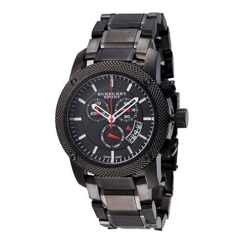 Burberry Sport Chronograph Black Dial Black Steel Strap Watch for Men - BU7703 Buy Now By Burberry