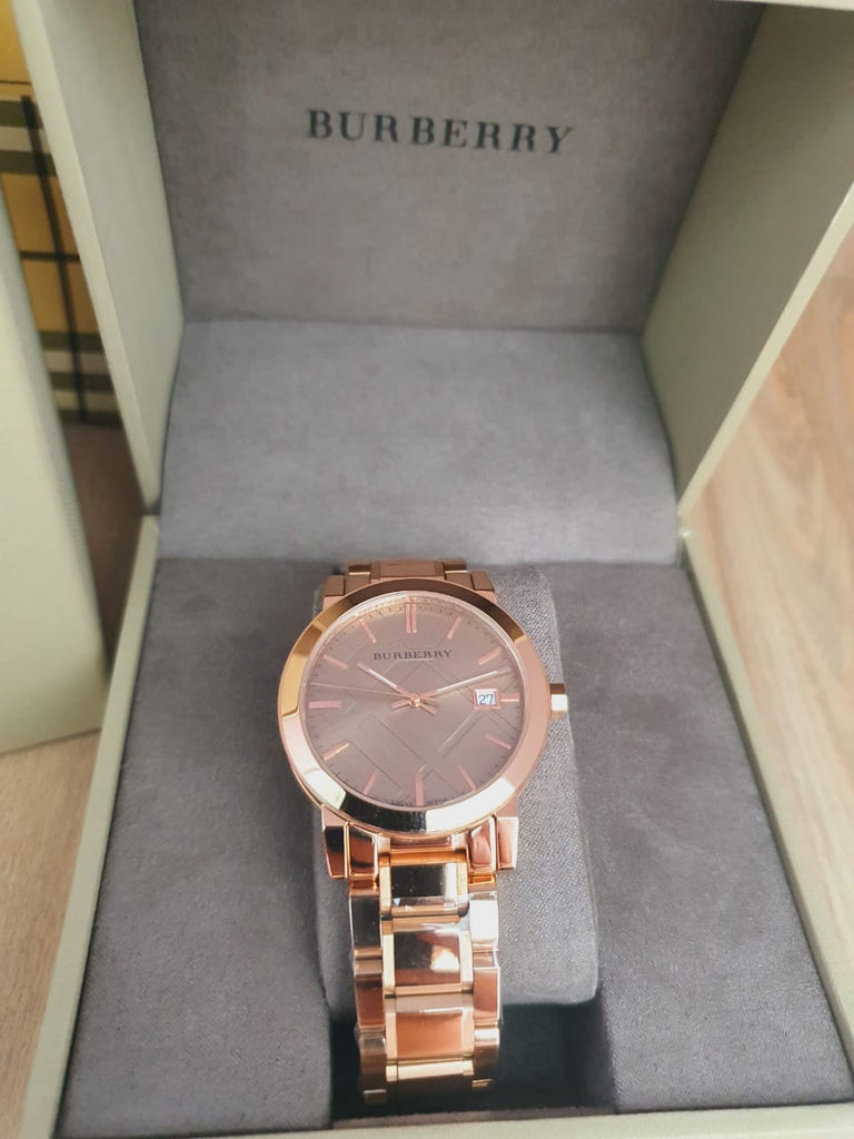 Burberry The City Rose Gold Dial Rose Gold Steel Strap Watch for Women - BU9034 Buy Now By Burberry