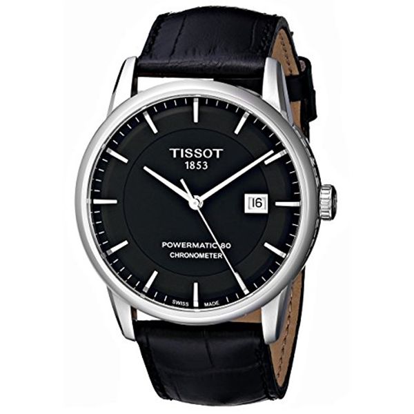 Tissot T Classic Luxury Powermatic 80 Black Dial Black Leather Strap Watch For Men - T086.408.16.051.00 Buy Now By Tissot