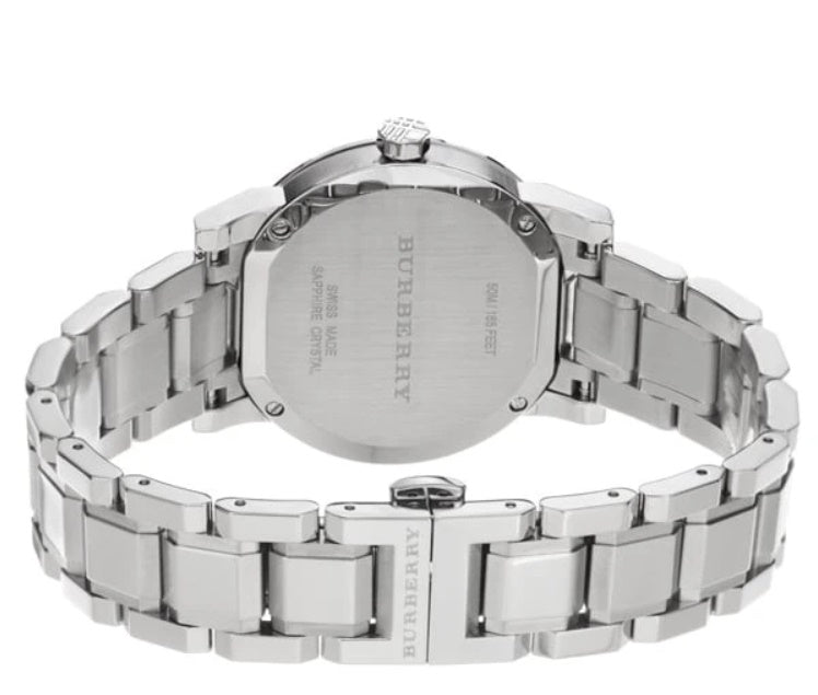 Burberry The City Diamonds Silver Dial Silver Steel Strap Watch for Women - BU9125 Buy Now By Burberry