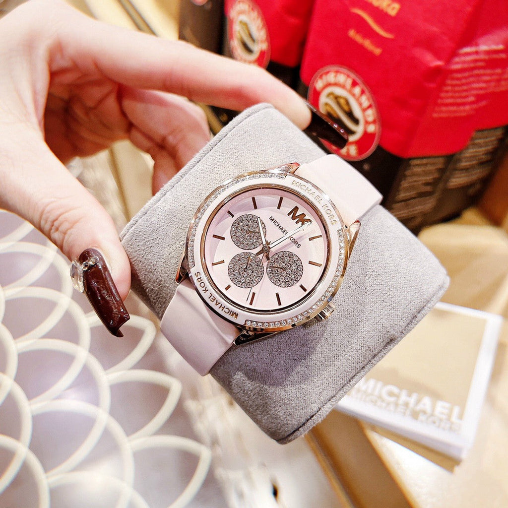 Michael Kors Quartz Pink Dial Pink Silicone Strap Watch For Women - MK6946 Buy Now By Michael Kors