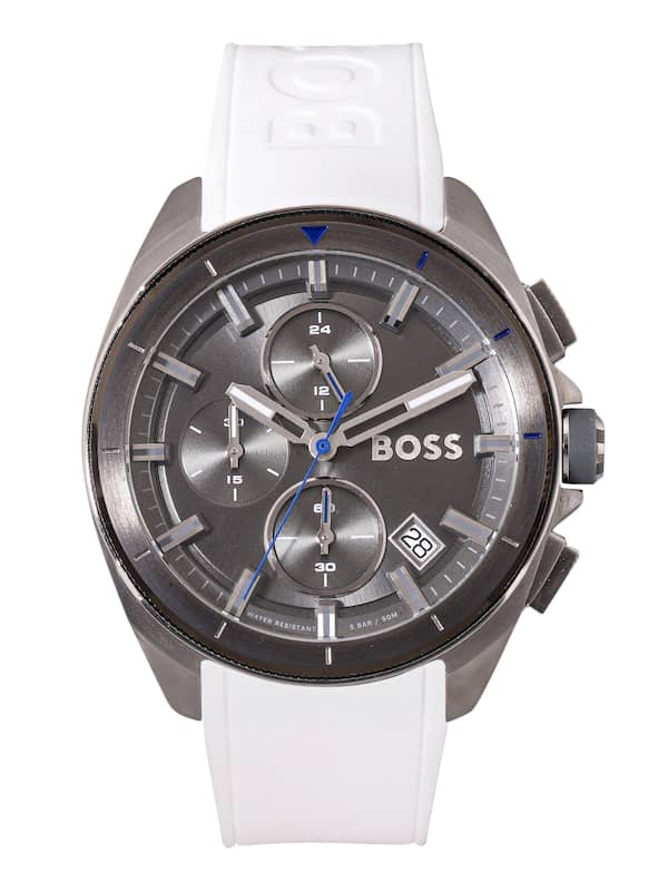 Hugo Boss Volane Grey Dial White SIlicone Strap Watch for Men - 1513948 Buy Now By Hugo Boss