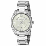 Gucci GG2570 Diamonds White Dial Silver Steel Strap Watch For Women - YA142506 Buy Now By Gucci