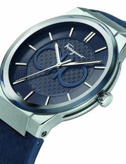 Salvatore Ferragamo Sapphire Blue Dial Blue Rubber Strap Watch for Men - SFHP00120 Buy Now By Salvatore Ferragamo