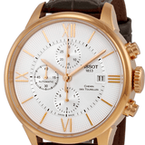 Tissot Des Tourelles Chronograph Silver Dial Brown Leather Strap Watch For Men - T099.427.36.038.00 Buy Now By Tissot