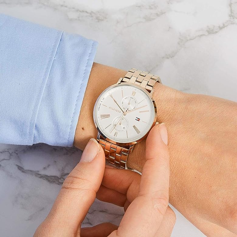 Tommy Hilfiger Jenna Quartz White Dial Rose Gold Steel Strap Watch for Women - 1782070 Buy Now By Tommy Hilfiger