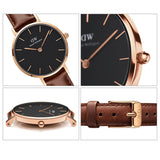 Daniel Wellington Classic Petite St Mawes Black Dial Brown Leather Strap Watch For Women - DW00100225 Buy Now By Daniel Wellington