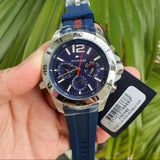 Tommy Hilfiger Nolan Chronograph Blue Dial Blue Rubber Strap Watch for Men - 1791142 Buy Now By Tommy Hilfiger