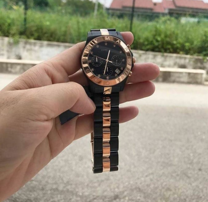 Marc Jacobs Blade Chronograph Grey Dial Two Tone Steel Strap Watch for Women - MBM3180 Buy Now By Marc Jacobs