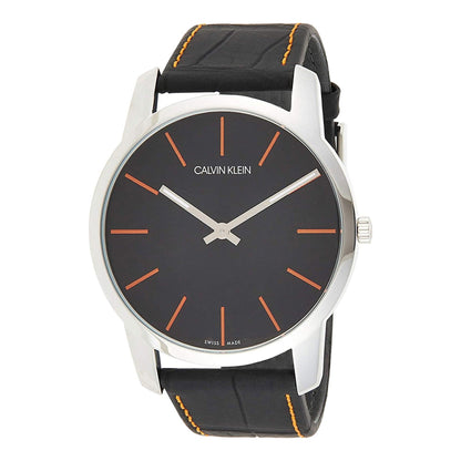 Calvin Klein City Black Dial Black Leather Strap Watch for Men - K2G211C1 Buy Now By Calvin Klein
