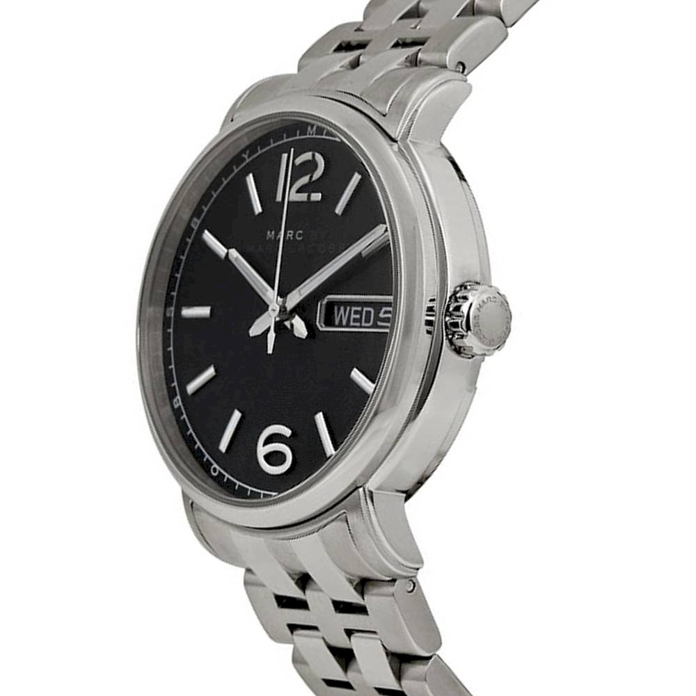Marc Jacobs Fergus Black Dial Silver Steel Strap Watch for Men - MBM5075 Buy Now By Marc Jacobs