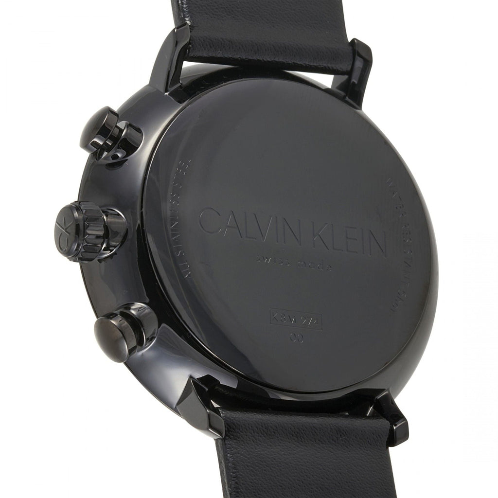 Calvin Klein High Noon Black Dial Black Leather Strap Watch for Men - K8M274CB Buy Now By Calvin Klein