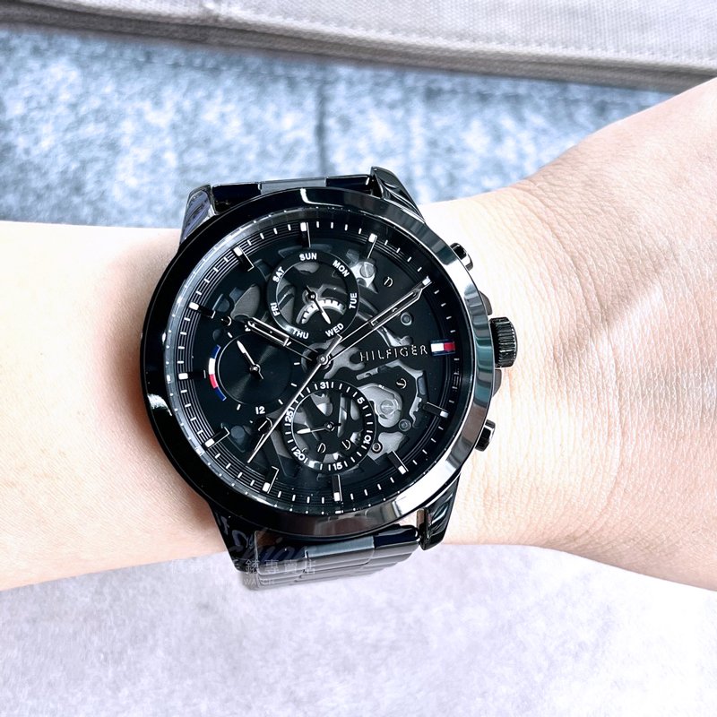 Tommy Hilfiger Henry Chronograph Black Dial Black Steel Strap Watch For Men - 1710478 Buy Now By Tommy Hilfiger