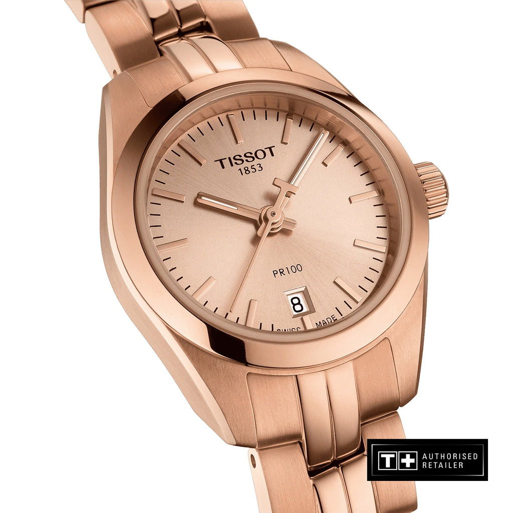 Tissot T Classic PR 100 Donna Rose Gold Lady Small Watch For Women - T101.010.33.451.00 Buy Now By Tissot