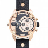 Diesel Little Daddy Black & Gold Dial Black Leather StrapWatch For Men - DZ7282 Buy Now By Diesel