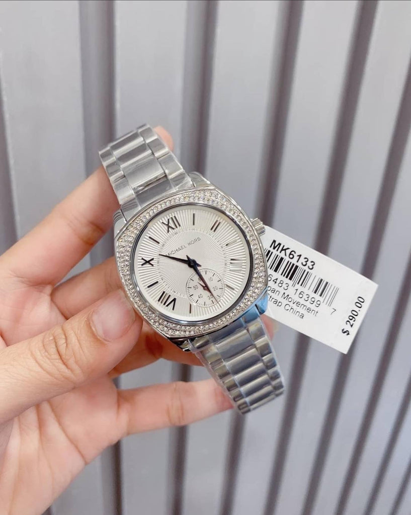 Michael Kors Bryn Quartz Silver Dial Silver Steel Strap Watch For Women - MK6133 Buy Now By Michael Kors