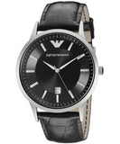 Emporio Armani Renato Black Dial Leather Strap Watch For Men - AR2411 Buy Now By Emporio Armani