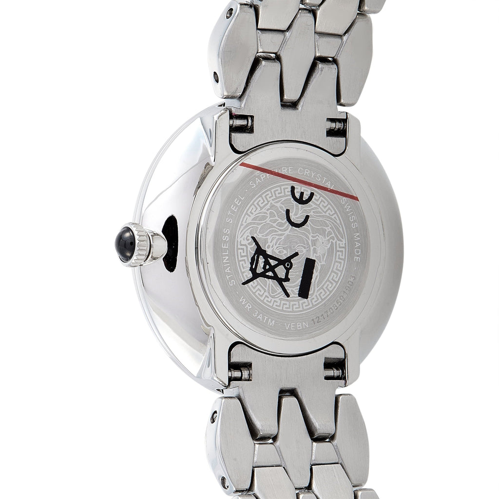Versace V-Flare Quartz Black Dial Silver Steel Strap Watch for Women - VEBN00618 Buy Now By Versace