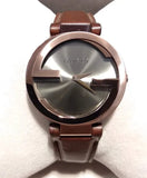 Gucci Interlocking Brown Dial Brown Leather Strap Watch For Women - YA133309 Buy Now By Gucci