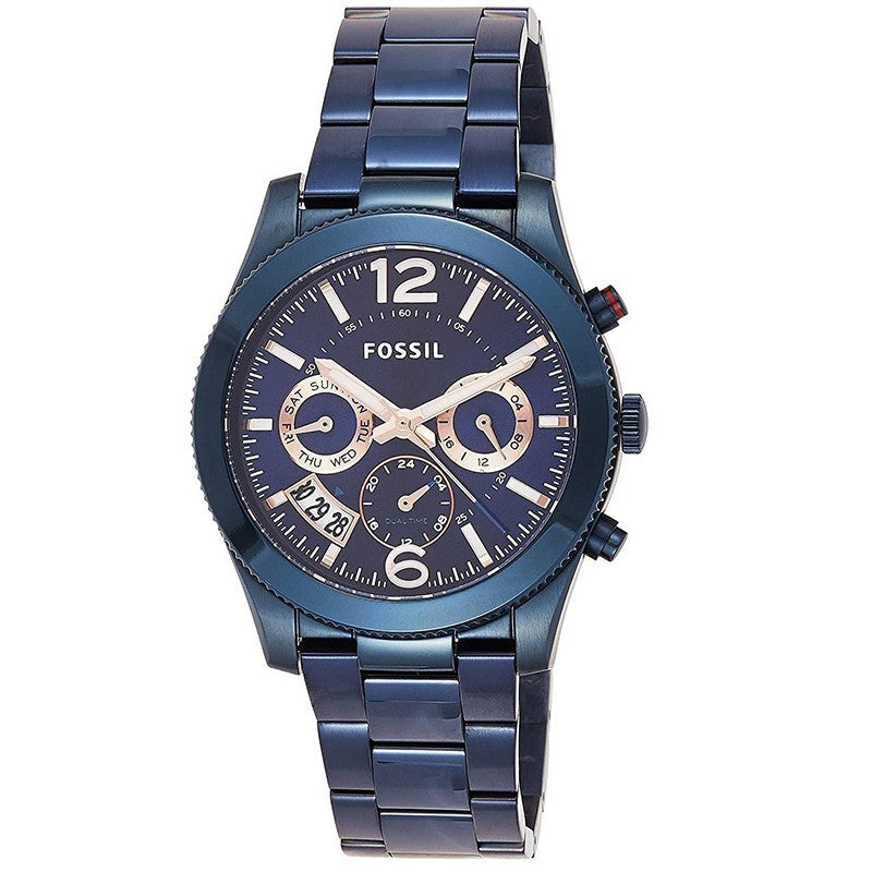Fossil Perfect Boyfriend Multifunction Blue Dial Blue Steel Strap Watch for Women - ES4093 Buy Now By Fossil