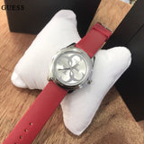 Guess G-Twist Silver Dial Red Rubber Strap Watch for Women - W0911L9 Buy Now By Guess