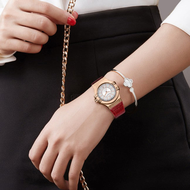 Maserati Potenza Silver Dial Red Leather Strap Watch For Women - R8851108501 Buy Now By Maserati