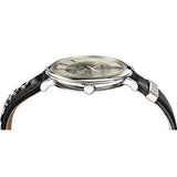 Versace V-Circle Black Manifesto Courage Quartz Silver Dial Black Leather Strap Watch for Men - VBQ080017 Buy Now By Versace