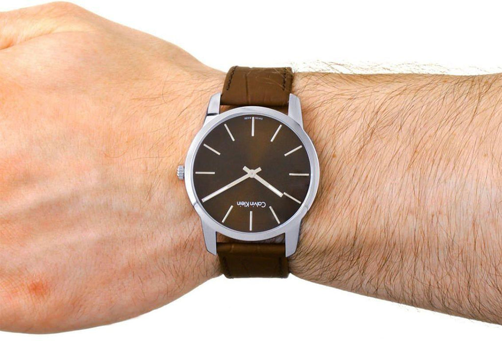 Calvin Klein City Brown Dial Brown Leather Strap Watch for Men - K2G211GK Buy Now By Calvin Klein