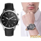Fossil Townsman Multifunction Black Dial Black Leather Strap Watch for Men - FS5396 Buy Now By Fossil