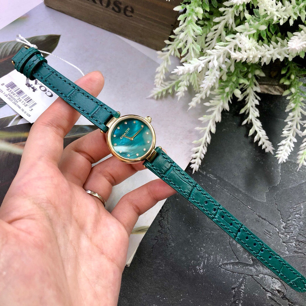 Coach Park Analog Green Dial Green Leather Strap Watch for Women - 14503534 Buy Now By Coach