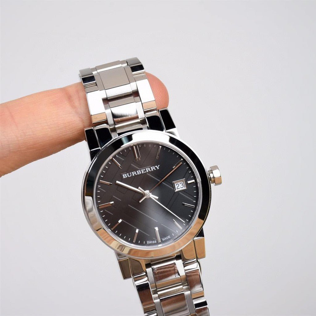 Burberry The City Black Dial Silver Steel Strap Watch for Women - BU9101 Buy Now By Burberry