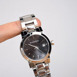 Burberry The City Black Dial Silver Steel Strap Watch for Women - BU9101 Buy Now By Burberry