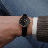 Daniel Wellington Classic Petite Sheffield Black Dial Black Leather Strap Watch For Women - DW00100224 Buy Now By Daniel Wellington