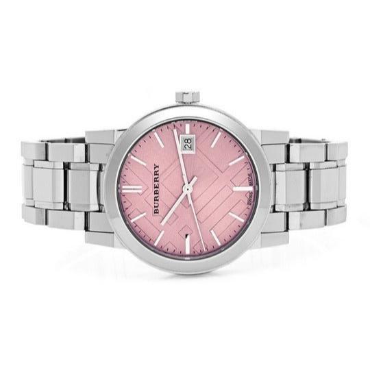 Burberry The City Pink Dial Silver Steel Strap Watch for Women - BU9124 Buy Now By Burberry