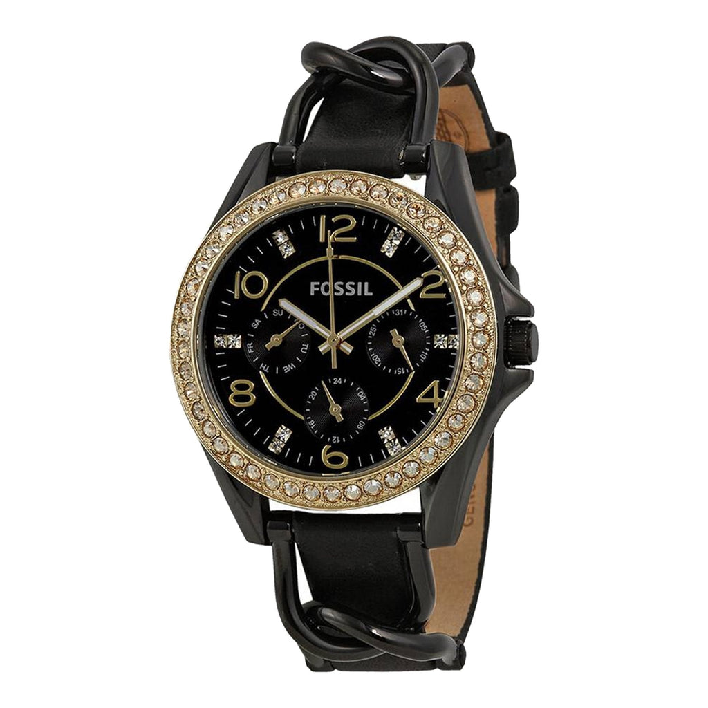 Fossil Riley Black Dial Black Leather Strap Watch for Women - ES3696 Buy Now By Fossil