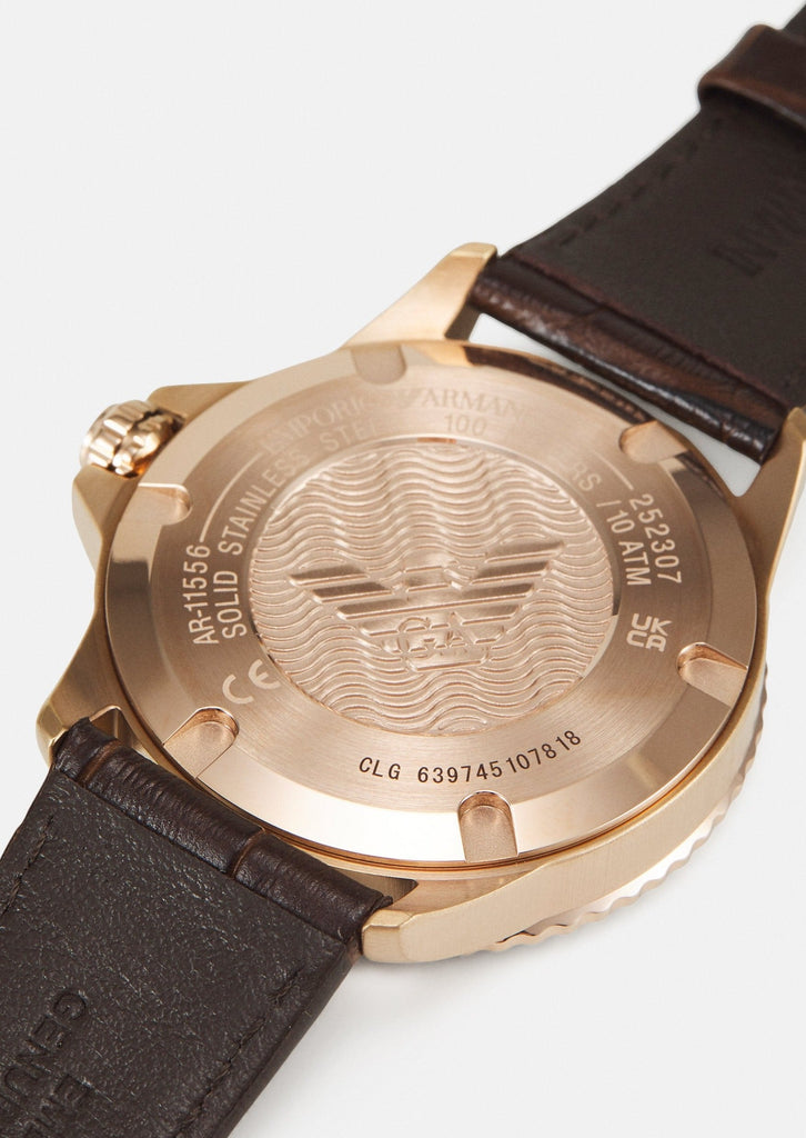 Emporio Armani Pro Planet Three Hand Date Blue Dial Brown Leather Strap Watch For Men - AR11556 Buy Now By Emporio Armani