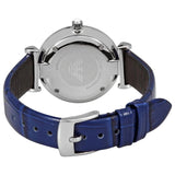 Emporio Armani Gianni T Bar Quartz Crystals Silver Dial Blue Leather Strap Watch For Women - AR11344 Buy Now By Emporio Armani