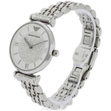 Emporio Armani Gianni T Bar White Crystal Pave Dial Silver Stainless Steel Strap Watch For Women - AR1925 Buy Now By Emporio Armani