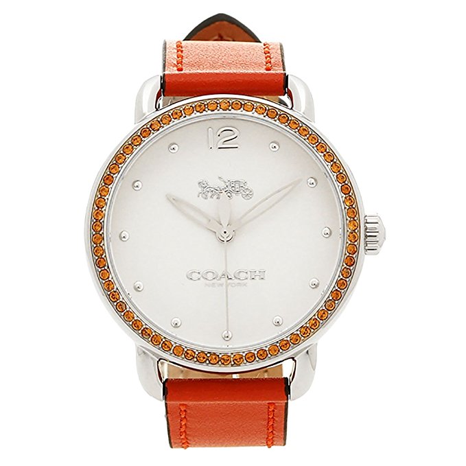 Coach Delancey White Dial Orange Leather Strap Watch for Women - 14502880 Buy Now By Coach