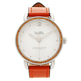 Coach Delancey White Dial Orange Leather Strap Watch for Women - 14502880 Buy Now By Coach
