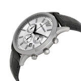 Emporio Armani Classic Chronograph Silver Dial Black Leather Strap Watch For Men - AR2432 Buy Now By Emporio Armani