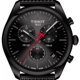Tissot T Classic PR 100 Chronograph Black Dial Black Mesh Bracelet Watch For Men - T101.417.33.051.00 Buy Now By Tissot